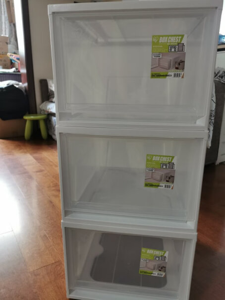 「买3兔1」日本爱丽思收纳箱可叠加塑料抽屉式收纳箱储物箱透明内衣收纳盒简易爱丽丝收纳柜百纳箱爱丽丝 宽度50公分，长度60公分的抽屉式储衣物箱二层的可有？