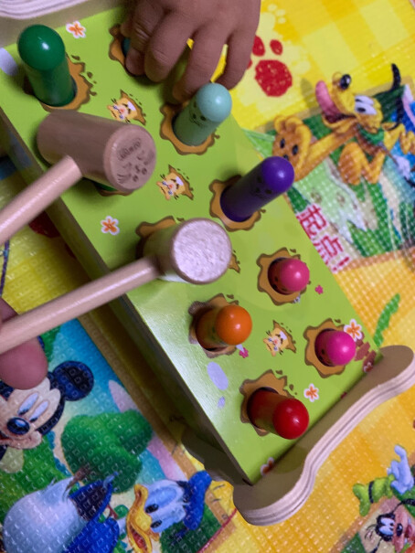 敲打玩具巧之木大号10孔木制双锤打地鼠玩具使用感受大揭秘！评测下怎么样！