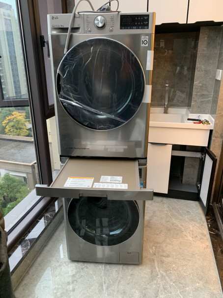 LG洗烘套装组合9KG原装进口热泵式烘干机可以并排放吗？