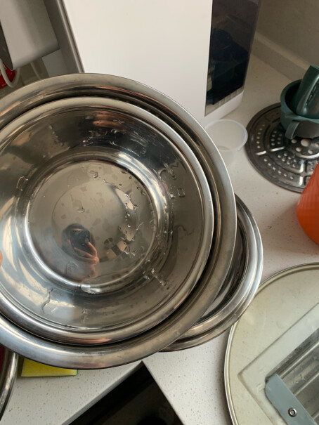厨房储物器皿美厨不锈钢盆筛五件套加大加厚调料盆沥水篮洗菜盆沙拉盆买前一定要先知道这些情况！优缺点质量分析参考！