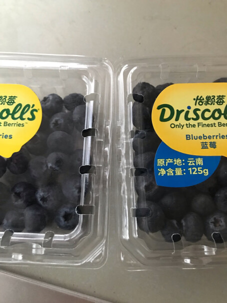 Driscoll's 怡颗莓 当季云南蓝莓原箱12盒装 约125g这蓝莓甜吗？