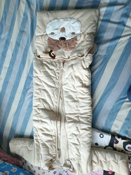 芭咪乐婴儿睡袋儿童防踢被宝宝可脱袖加长彩棉秋冬抱毯质量怎么样，掉色么？