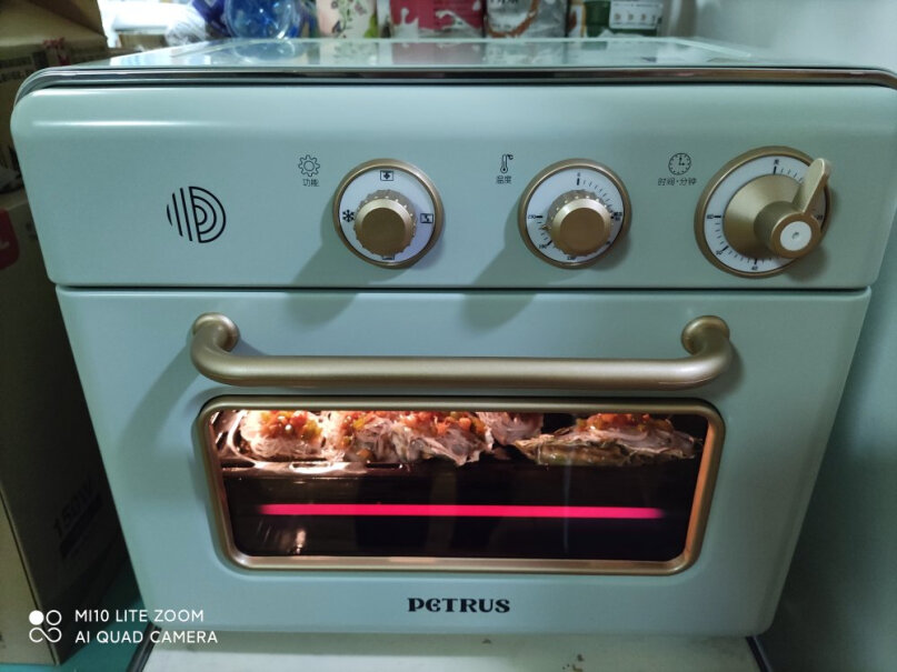 柏翠petrus空气炸锅烤箱一体机20L小型家用可以烤八寸蛋糕吗？长高的时候会不会顶到上加热管？？