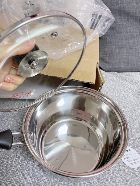 美厨奶锅304不锈钢奶锅汤锅16cm能放下奶瓶，想买来煮奶瓶？