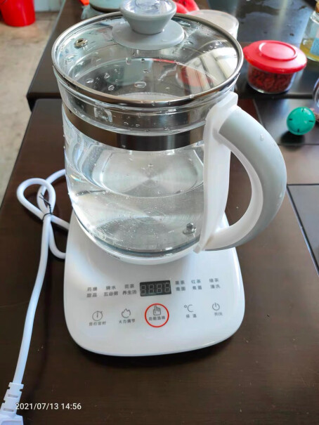 茶壶1.5L电水壶煮茶煎药九阳药膳茶具木质桌面放这个壶，桌面会不会烫出印记？