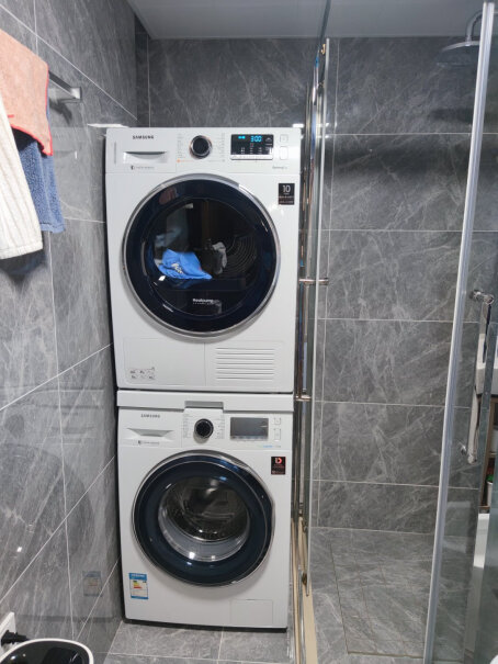 三星9公斤热泵烘干机家用干衣机低温护衣洗衣机加干衣机叠着放油多高？