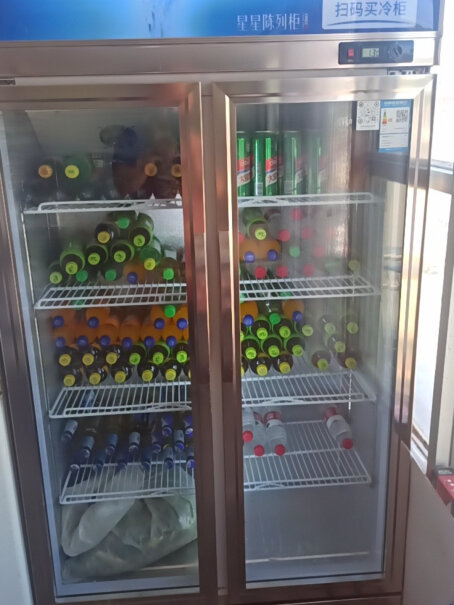 星星展示柜冷藏饮料柜商用便利店超市啤酒水果保鲜冰柜可以放品吗？
