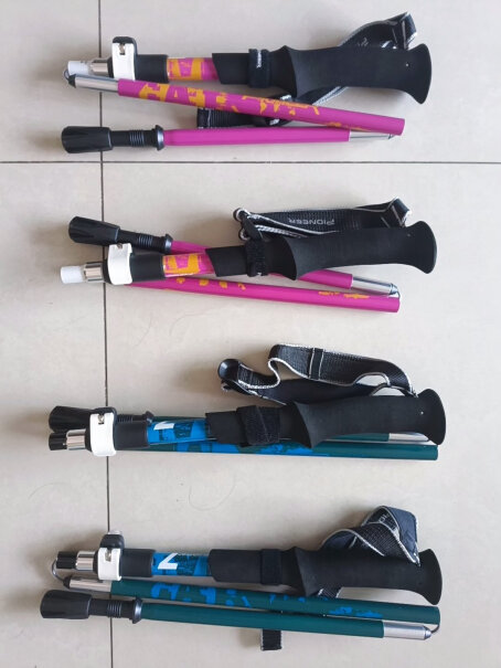 登山攀岩开拓者登山杖户外徒步手杖拐杖超轻碳纤维超短折叠伸缩蓝色长款使用情况,最新款？