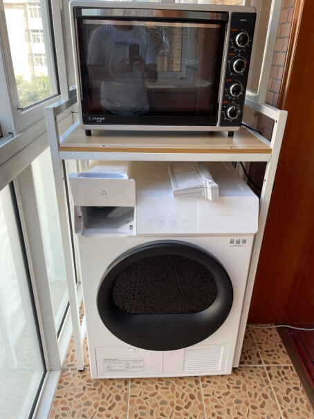 米家小米热泵式烘干机10公斤全自动家用干衣机洗衣机伴侣怎么放到洗衣机上面？
