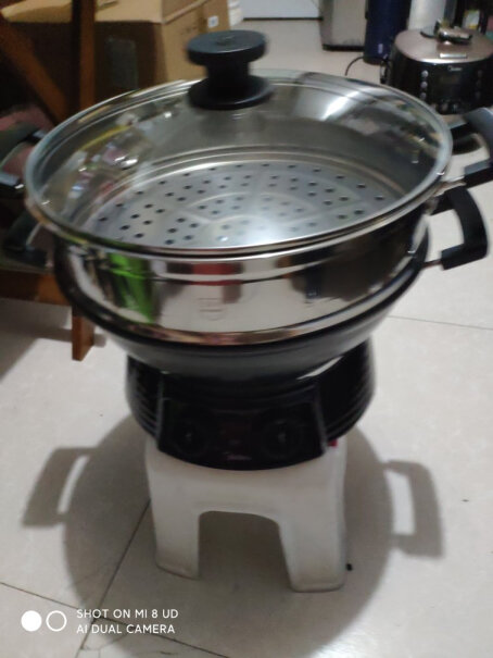 美的多用途锅电蒸锅第二三层蒸锅有多少厘米高？