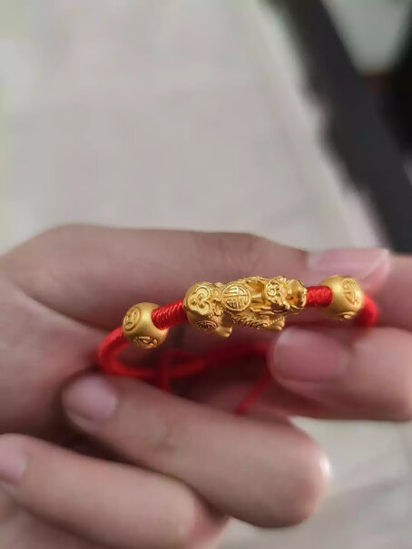 黄金转运珠周六福珠宝3D硬金黄金貔貅转运珠红绳手绳男女款评测报告来了！质量怎么样值不值得买？