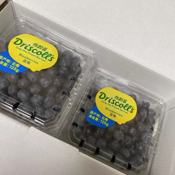 Driscoll's 怡颗莓 当季云南蓝莓原箱12盒装 约125g12盒每盒多重？