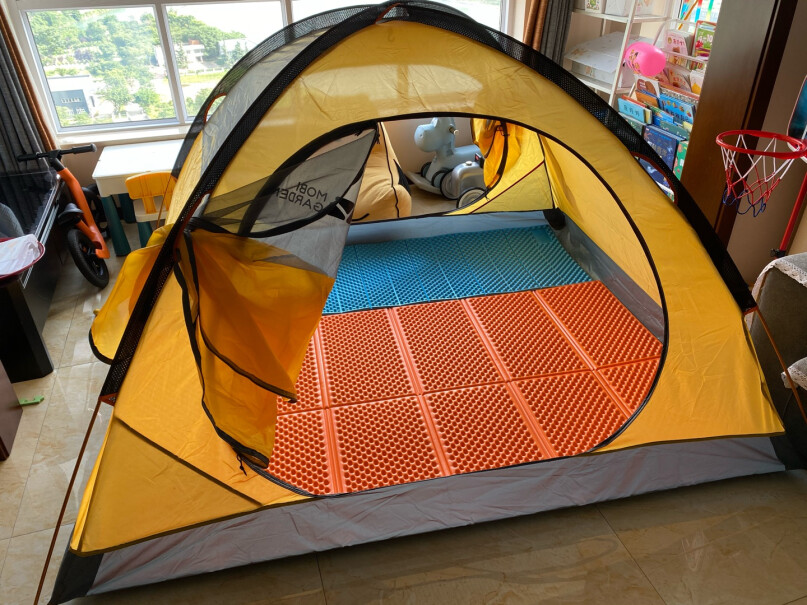 牧高笛防大风防暴雨铝杆三季三人双层帐野外野营帐篷紫外线UV效果？