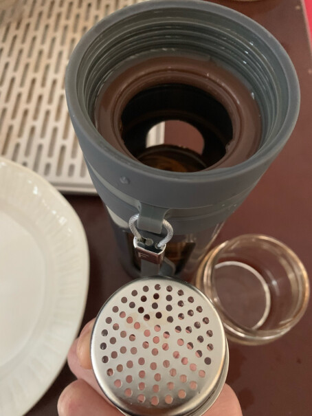 富光泡茶师系列双层透明茶水分离塑玻杯高度多少厘米？