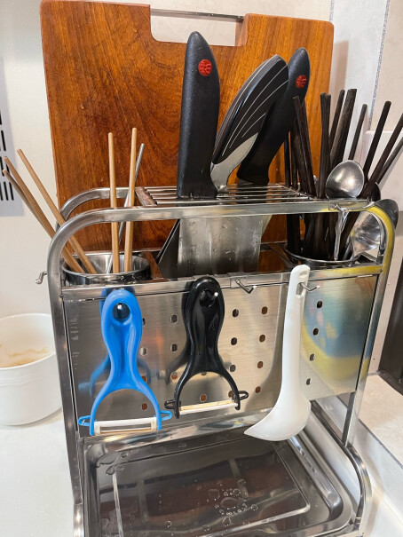 厨房置物架家佰利304不锈钢刀架评测数据如何,优缺点质量分析参考！