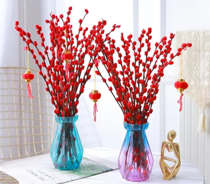 双盟银柳真花鲜枝摆件红色客厅装饰用户体验如何？最真实的使用感受分享！