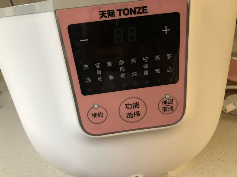 天际TONZE电炖锅3L大容量电炖盅这款有预约功能吗？就是晚上炖，早上起来直接可以吃的？