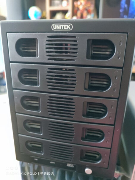 UNITEK硬盘柜5盘位RAID阵列Y-3359R如何设置来电自启？