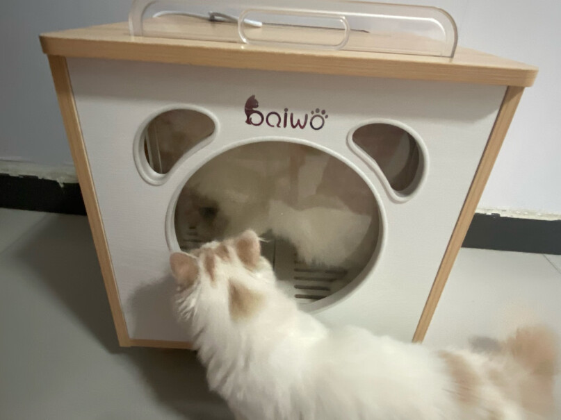 百我（baiwo宠物烘干机猫咪木制猫屋暖猫窝毛发会不会吹的到处跑？