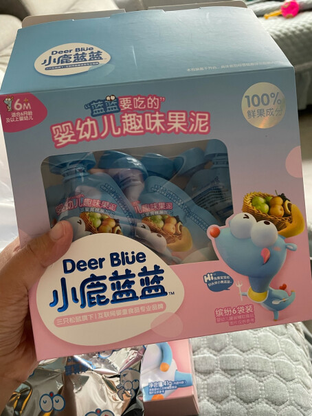 小鹿蓝蓝趣味婴幼儿果泥x6袋一盒有几袋？