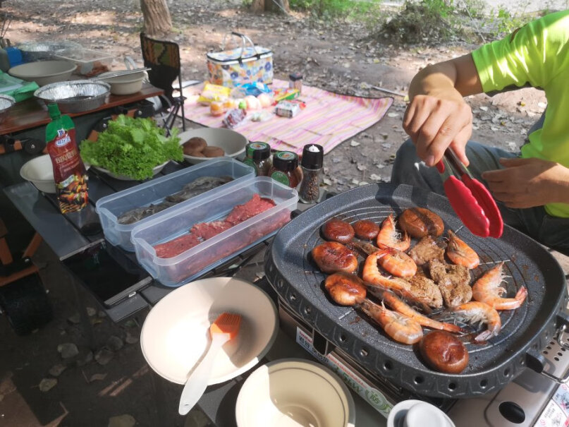野餐用品脉鲜韩国进口卡式炉烤盘麦饭石烤肉盘评测真的很坑吗？优缺点分析测评？
