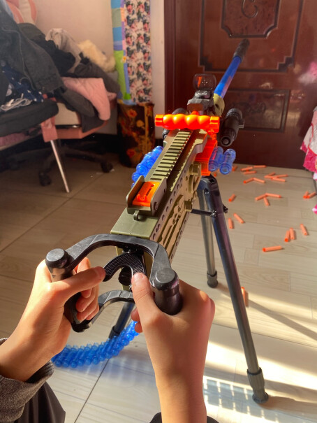kidsdeer儿童玩具枪8-12你好！这个枪22个月的男孩子可以玩吗？
