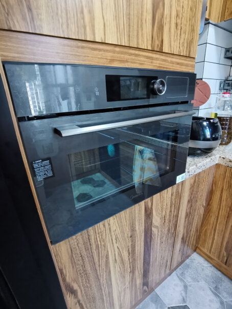 美的嵌入式蒸烤一体机家用智能多功能蒸箱烤箱二合一烤箱门打开有多长啊？