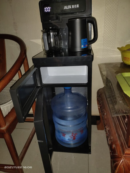 奥克斯茶吧机家用多功能智能遥控温热型立式饮水机我现在的抽热水的时间是38秒，怎么设置到合理的时间？