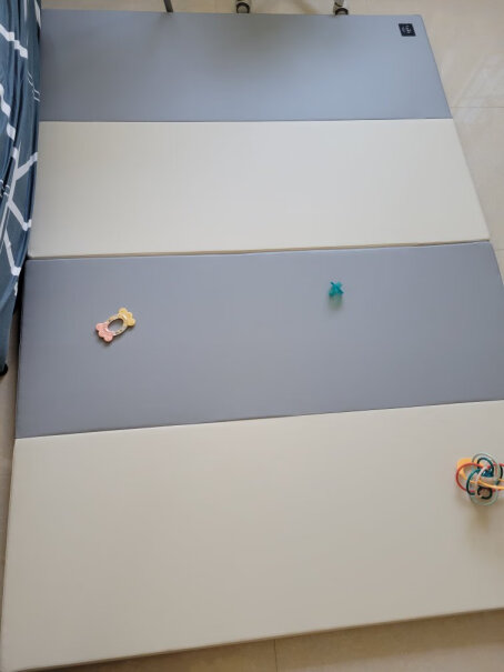 爬行垫-毯韩国Lunastory宝宝折叠爬行垫婴儿童客厅游戏家用加厚PE爬爬地垫灰色拼奶油色网友点评,来看看买家说法？