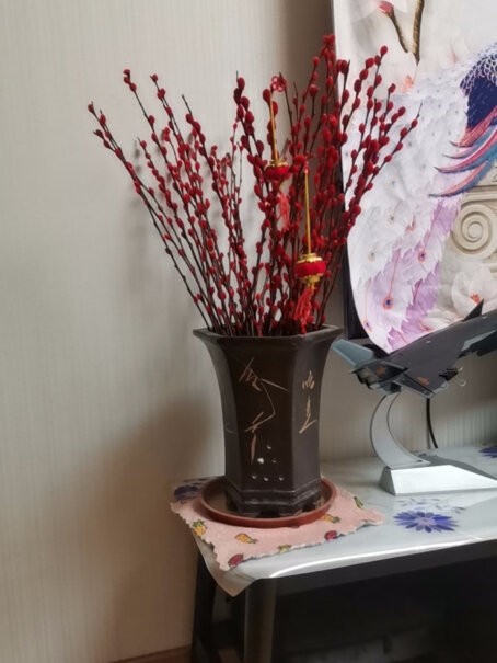 双盟银柳真花鲜枝摆件红色客厅装饰入手怎么样？使用体验！