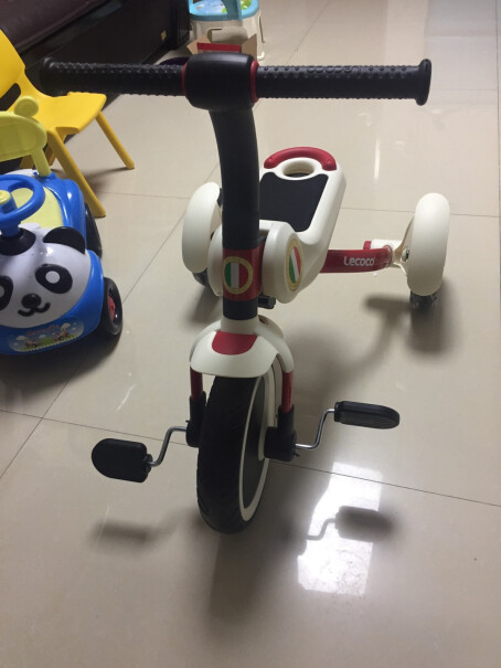 乐卡儿童三轮车便携可折叠童车滑行平衡车三合一TINY请问前车轮是多大尺寸？