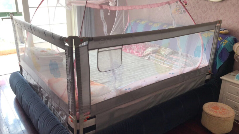 M-Castle慕卡索德国床围栏护栏婴儿床上防摔宝宝床边防掉床挡板1.8米2米三面组合灰色小夜空上下床方便吗？