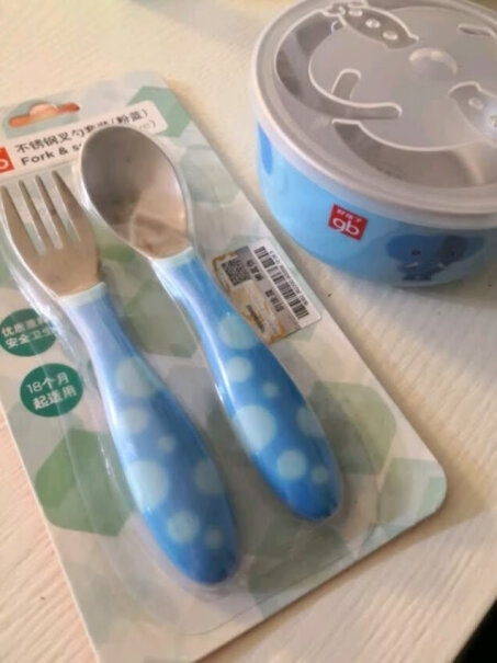 gb好孩子儿童餐具辅食碗多大宝宝可以用里面的不锈钢勺子？