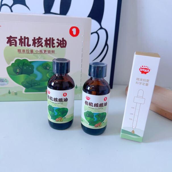 秋田满满婴幼儿食用油有机核桃油124ml-2瓶装滴管设计分析性价比质量怎么样？小白买前必看！