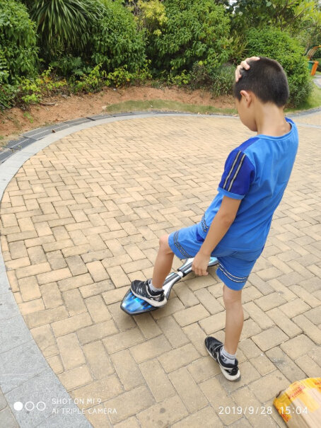 滑板儿童二轮活力板成人闪光两轮游龙板滑板车蛇板蓝色火焰15岁的可以玩吗？