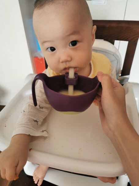 bbox吸管碗三合一辅食碗婴儿零食碗盒餐具套装蓝绿色可以用来给宝宝自己学吃饭吗？