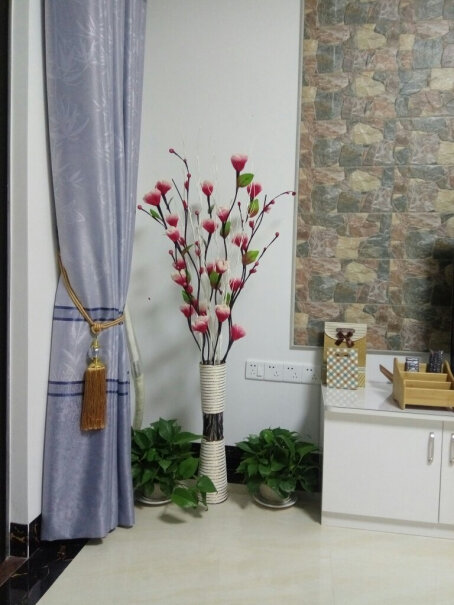 美丽空间客厅落地脉叶干花装饰花艺花瓶有多高？
