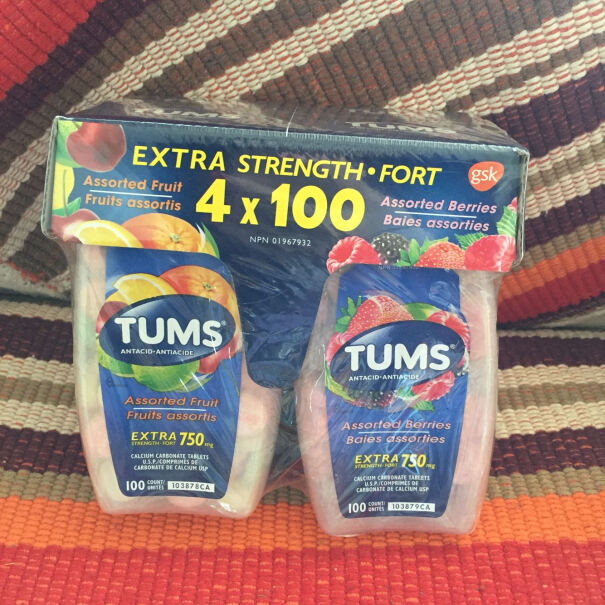 加拿大原装TUMS咀嚼孕妇钙片孕晚期早期皆可用这个是甜的吗？含糖吗？