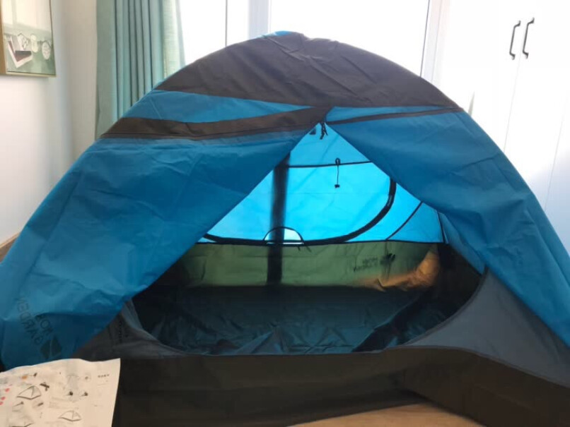 牧高笛野外露营防风防暴雨三季铝杆双人双层帐篷冷山2能睡3人吗？