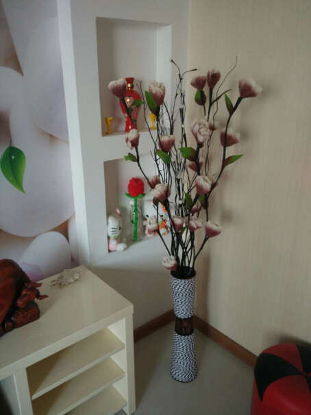 花瓶花艺美丽空间客厅落地脉叶干花装饰花艺买前必看,网友点评？
