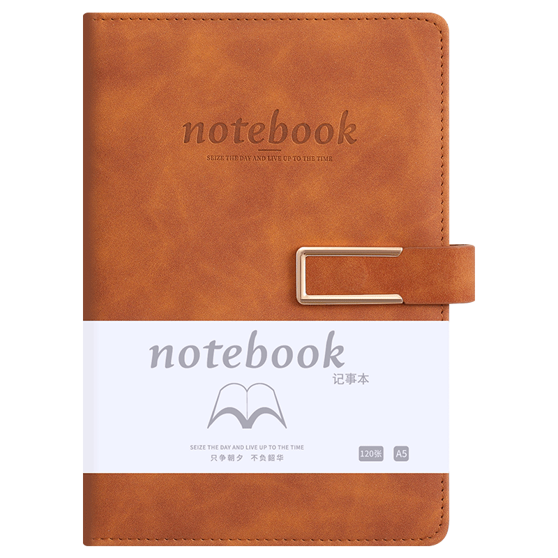 Jiaranheng Business Skin-Feel Sheepskin Notebook A5 Thickened with Buckle, Soft Leather Cover Journal Notebook Stationery High-Quality Work Diary Meeting Record Book Brow