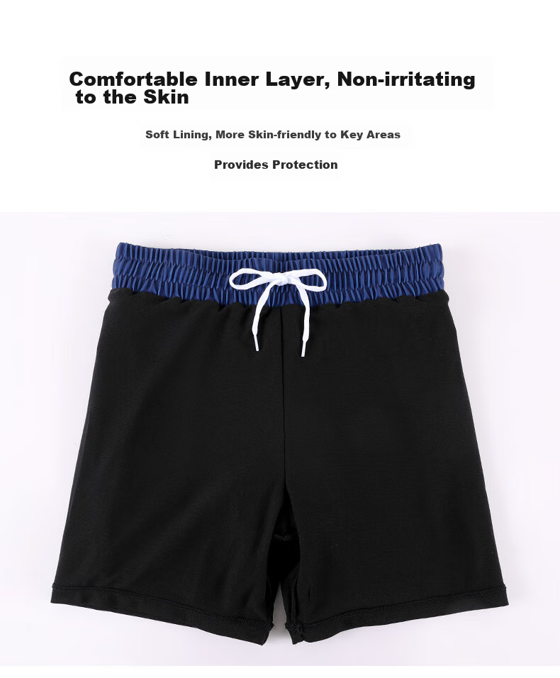 PEAK Children's Swimwear, Boys' Two-Piece Set, for Chubby Kids And Teenagers, Double-Layer Swim Shorts, Size 130 7