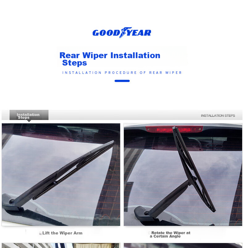 Goodyear Rear Wiper Blade, Ford New Focus 2012-2018 Hatchback Original Factory Rear Window Car Wiper F12 Single Piece 9
