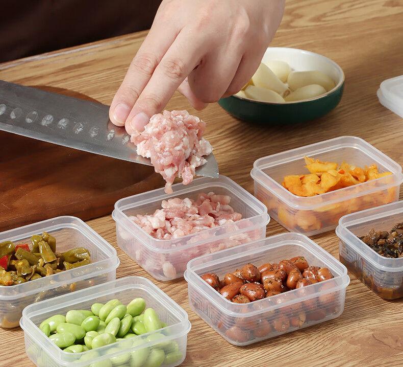 BJ Rice Storage Containers, Refrigerator Food Keepers, Pickled Vegetable And Salted Vegetable Storage Boxes, Fruit Bento Boxes, Microwave Safe, Set of 3 4