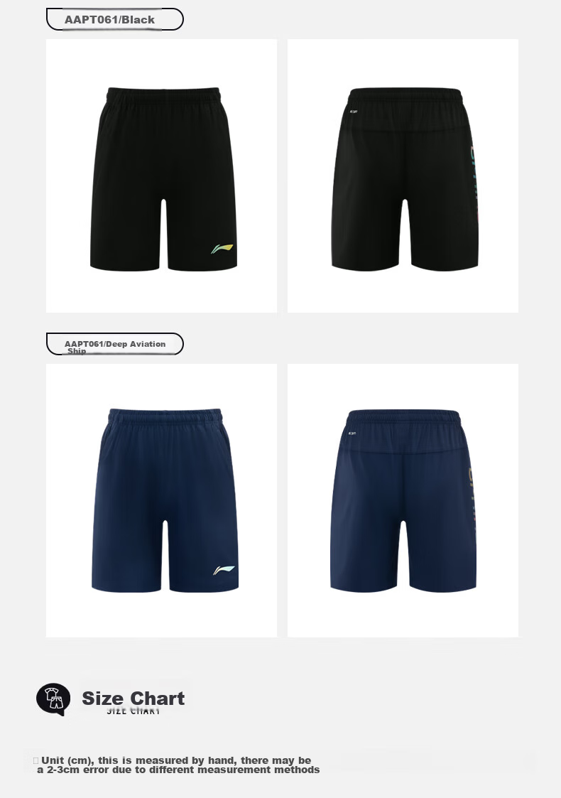 Li-Ning Badminton Shorts for Men, Spring And Summer Comfortable Breathable Sports Sweat-Absorbing Competition Training Pants, Black, Size S 13