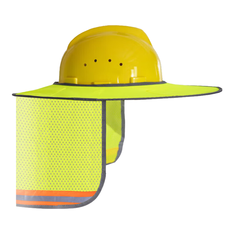 Minggu Safety Helmet Brim, Construction Site Outdoor Installation Sun Protection Hat, Fluorescent Green, 2 Pieces, CW811817