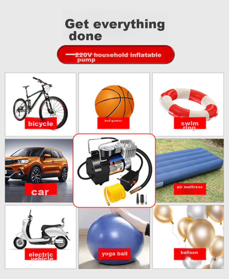 Jumu Home And Car Air Pump Electric Bicycle Basketball Inflator New Energy Vehicle Tire Inflation Pump 220v 9