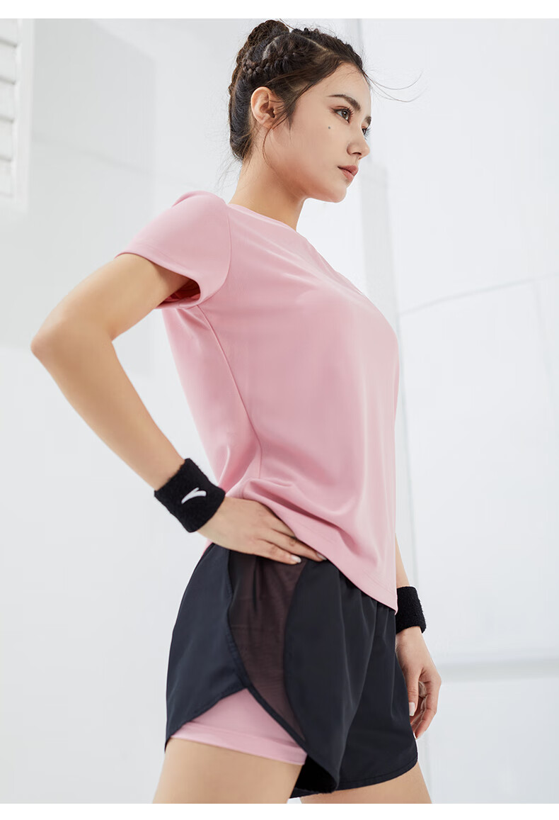Anta Quick-Dry Sports Set | Women's Summer New Breathable Short Sleeve and Shorts Badminton Two-Piece Set with Anti-Exposure Design 39