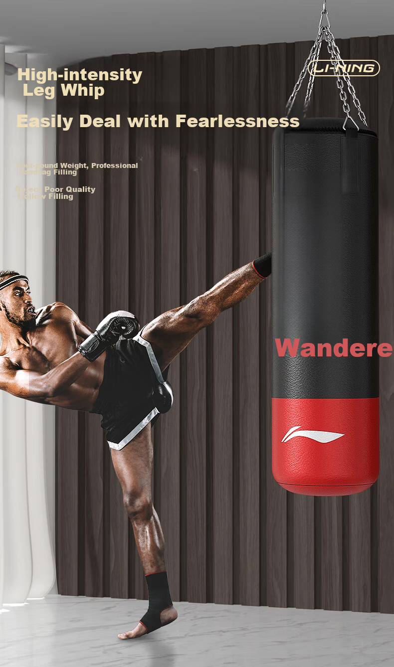Li-Ning Punching Hanging Sandbag, Solid Kickboxing Punching Bag, Home Use Adult Training Equipment, Children's Hanging Taekwondo Fitness Equipment 5