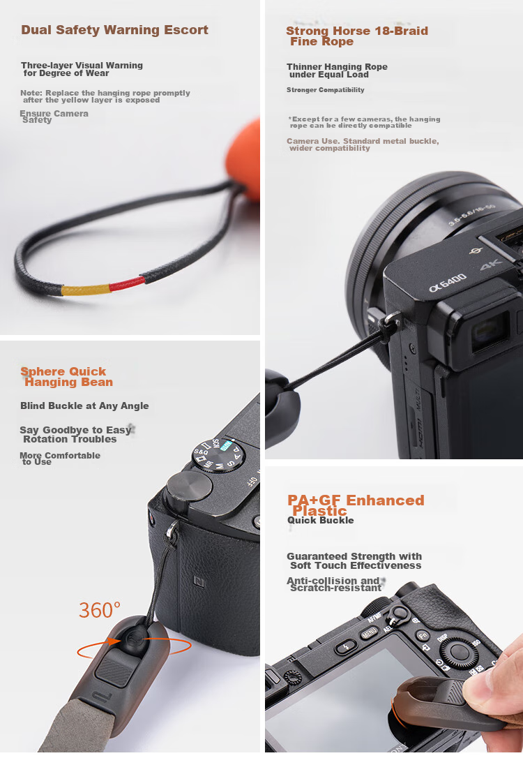 PGYTECH Camera Wrist Strap Air, Quick-Release Lanyard for Mirrorless Cameras, Dandelion Camera Wrist Strap with Magnetic Quick-Release Buckle, Suitable for Sony, Canon, Fuji, Dark Gray 5